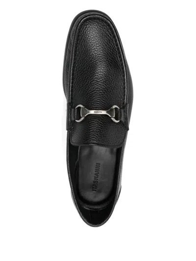 Magnanni Square-toe Loafers In Black