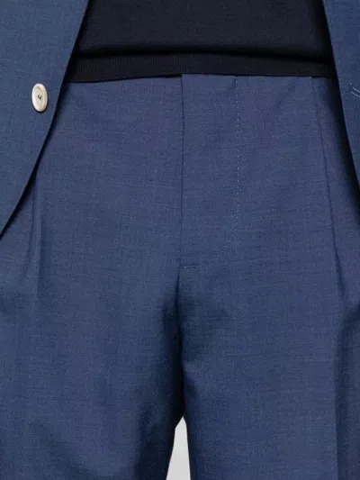 Brunello Cucinelli Tailored Single-breasted Wool Suit Pockets In Blue