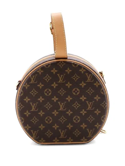 Pre-owned Louis Vuitton Petite Boite Chapeau Bag Monogram Canvas Crossbody Bag In Brown