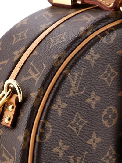 Pre-owned Louis Vuitton Petite Boite Chapeau Bag Monogram Canvas Crossbody Bag In Brown