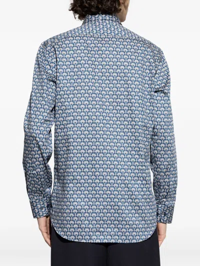Etro Patterned Button-fastening Shirt In Blue