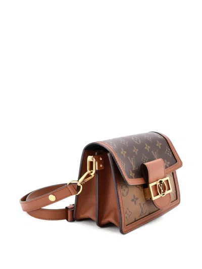 Pre-owned Louis Vuitton Dauphine Shoulder Bag Reverse Monogram Canvas Mini Crossbody Bag In Brown