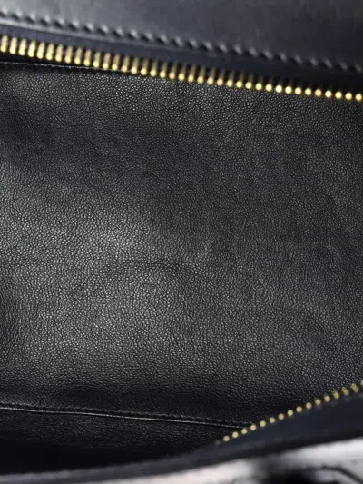 Pre-owned Celine Luggage Bag Smooth Leather Mini Tote Bag In Blue