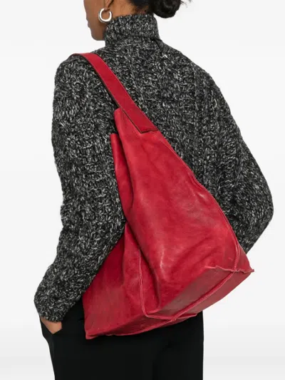 Sommet Sahara Leather Shoulder Bag In Red