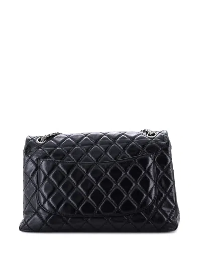 Pre-owned Chanel Reissue 2.55 Flap Bag Quilted Aged Calfskin 227 Shoulder Bag In Black