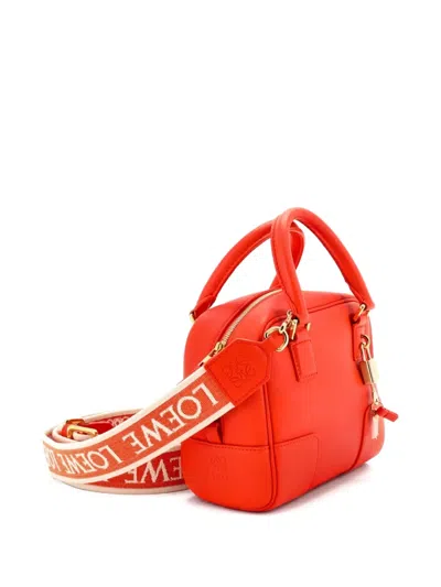 Pre-owned Loewe Amazona Square Bag Leather 16 Satchel In Orange