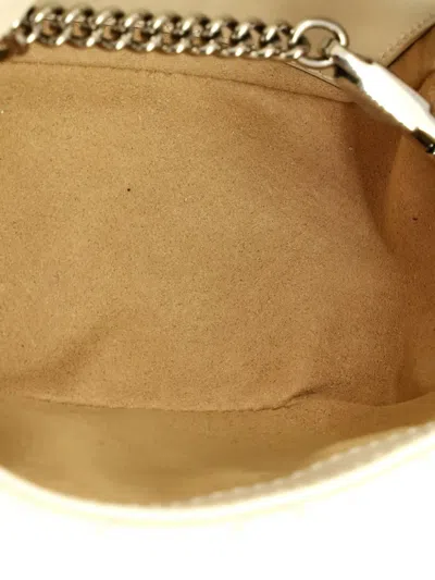 Pre-owned Gucci Gg Marmont Flap Matelasse Leather Mini Belt Bag In Neutral