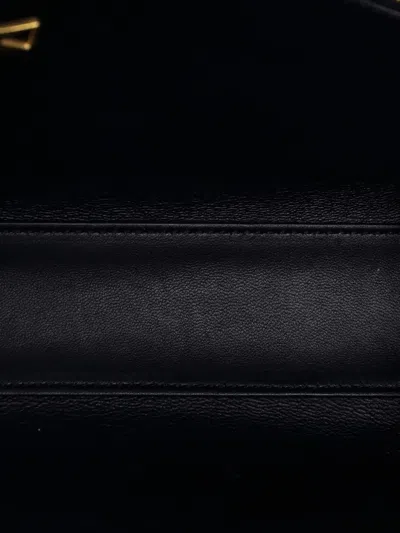 Pre-owned Bottega Veneta Clip Flap Bag Leather Shoulder Bag In Black