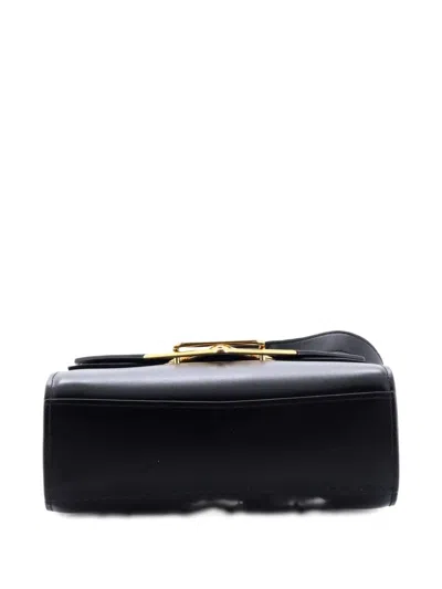 Pre-owned Bottega Veneta Clip Flap Bag Leather Shoulder Bag In Black