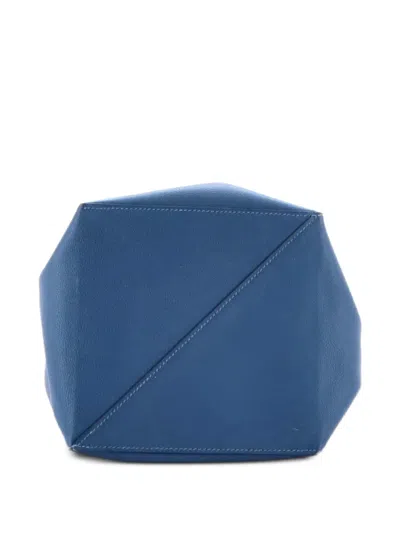 Pre-owned Hermes Licol Bag Evercolor 17 Bucket Bag In Blue