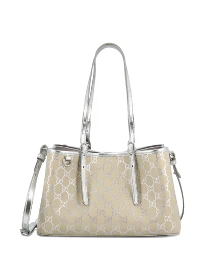Gucci Gg Emblem Medium Tote Bag In Neutral