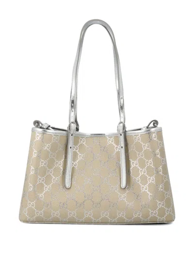 Gucci Gg Emblem Medium Tote Bag In Neutral