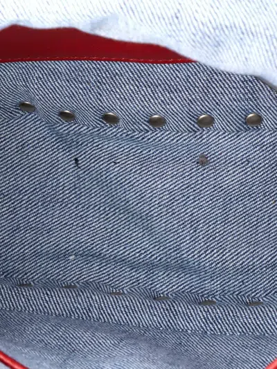 Pre-owned Valentino Garavani Rockstud Spike Flap Bag Quilted Denim Medium Shoulder Bag In Blue