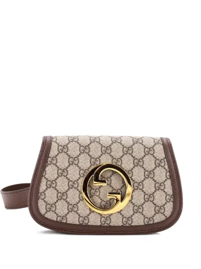 Pre-owned Gucci Blondie Gg Coated Canvas Belt Bag In Brown