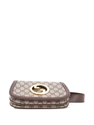 Pre-owned Gucci Blondie Gg Coated Canvas Belt Bag In Brown