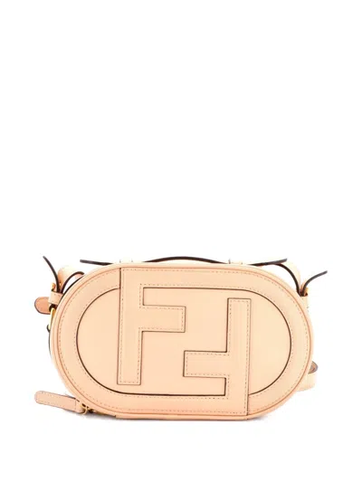 Pre-owned Fendi O'lock Camera Bag Leather Mini Crossbody Bag In Neutral
