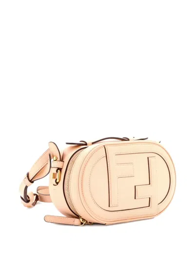 Pre-owned Fendi O'lock Camera Bag Leather Mini Crossbody Bag In Neutral