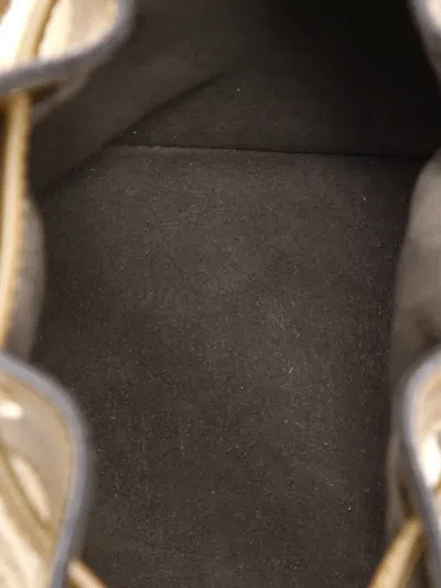 Pre-owned Fendi Mon Tresor Zucca Wool With Leather Mini Bucket Bag In Brown