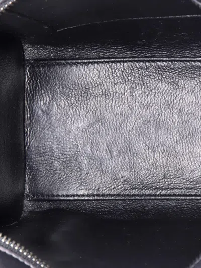 Pre-owned Celine Luggage Bag Printed Jacquard And Leather Nano Satchel In Black