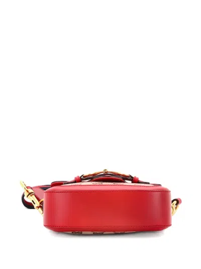 Pre-owned Gucci Lady Web Shoulder Bag Gg Canvas Small Crossbody Bag In Brown