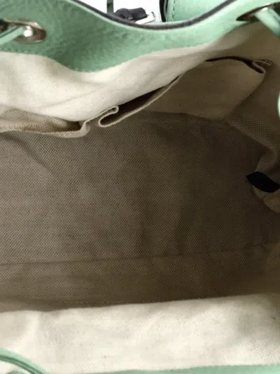 Pre-owned Gucci Bamboo Tassel Leather Medium Backpack In Green