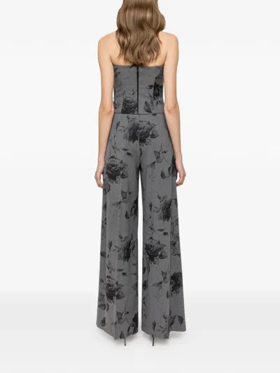 Nissa Sleeveless Floral-print Top In Black