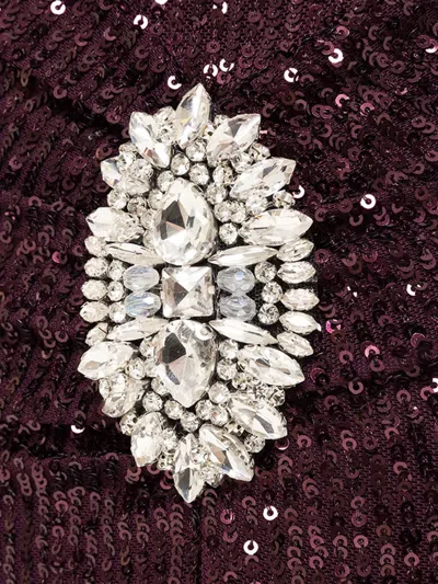 Nissa Sequin-embellished One-shoulder Maxi Dress In Burgundy