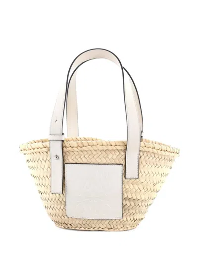 Pre-owned Loewe Basket Raffia Small Tote Bag In Neutral