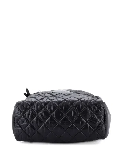 Pre-owned Chanel Coco Cocoon Quilted Nylon Large Backpack In Black