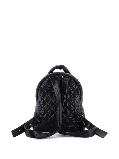 Pre-owned Chanel Coco Cocoon Quilted Nylon Large Backpack In Black