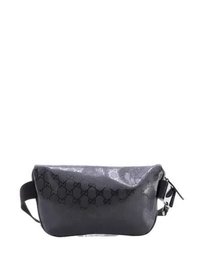 Pre-owned Gucci Gg Imprime Medium Belt Bag In Black