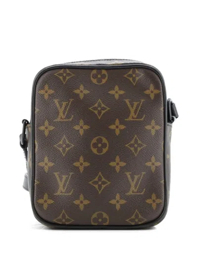 Pre-owned Louis Vuitton Christopher Wearable Wallet Macassar Monogram Canvas Crossbody Bag In Brown