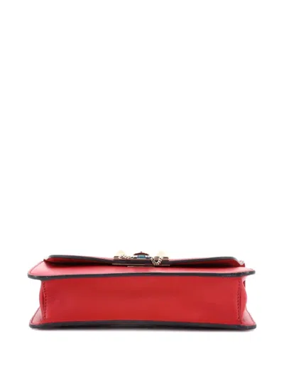Pre-owned Valentino Garavani Demilune Leather Small Shoulder Bag In Red
