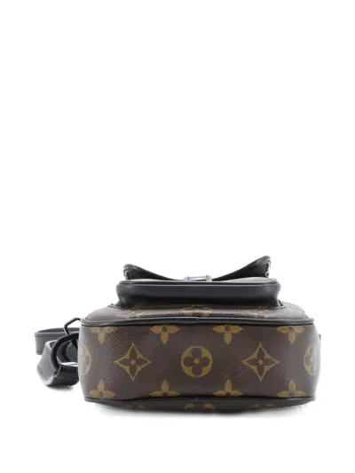 Pre-owned Louis Vuitton Christopher Wearable Wallet Macassar Monogram Canvas Crossbody Bag In Brown