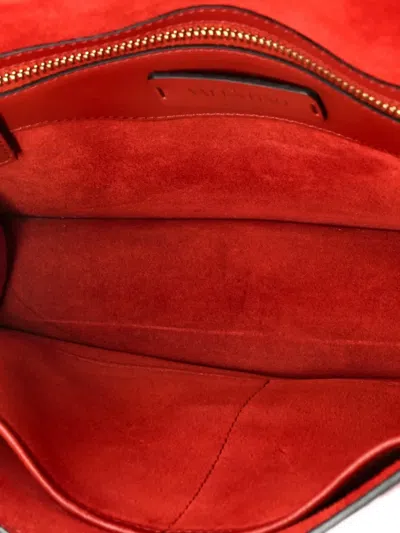 Pre-owned Valentino Garavani Demilune Leather Small Shoulder Bag In Red