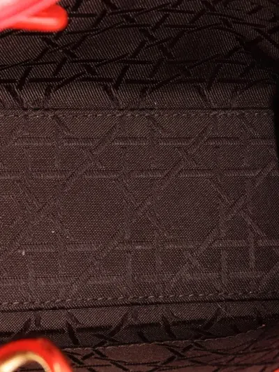 Pre-owned Dior My Abc Lady  Bag Cannage Quilt Leather Small Satchel In Red