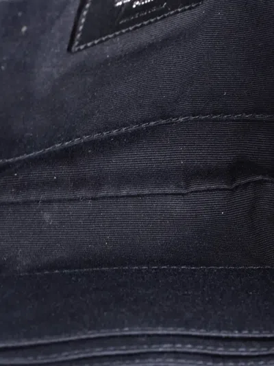 Pre-owned Saint Laurent Classic Monogram Canvas Belt Bag In Black