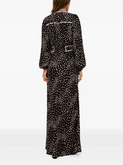 Ba&sh Derby Polka-dot V-neck Maxi Dress In Black
