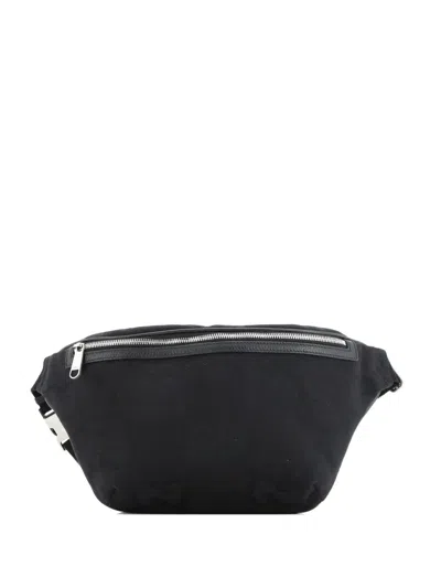 Pre-owned Gucci Jumbo Gg Canvas Large Belt Bag In Black