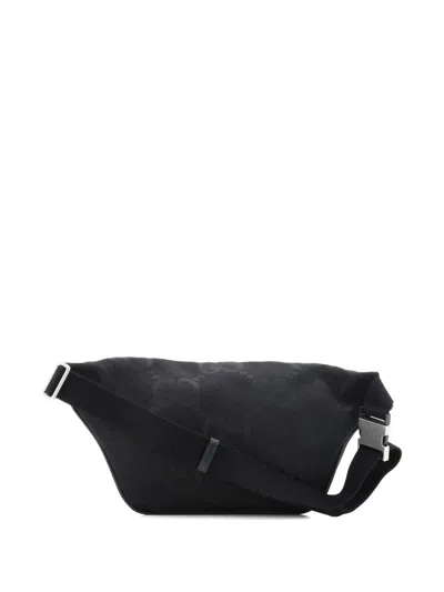 Pre-owned Gucci Jumbo Gg Canvas Large Belt Bag In Black
