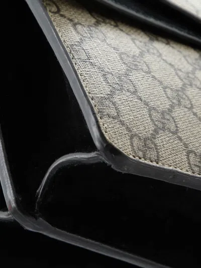 Pre-owned Gucci Dionysus Bag Gg Coated Canvas And Leather Small Shoulder Bag In Black