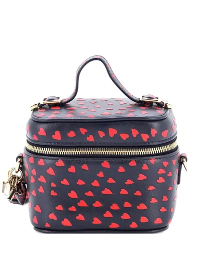 Pre-owned Dior Lady  Vanity Case Printed Leather Micro Crossbody Bag In Blue