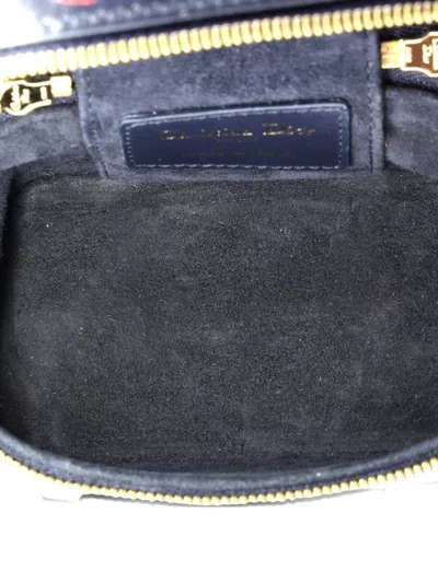 Pre-owned Dior Lady  Vanity Case Printed Leather Micro Crossbody Bag In Blue