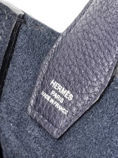 Pre-owned Hermes Vertige Leather Tote Bag In Blue