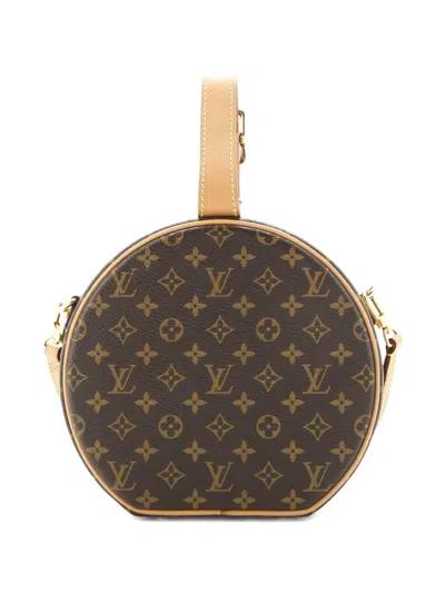 Pre-owned Louis Vuitton Petite Boite Chapeau Bag Monogram Canvas Crossbody Bag In Brown