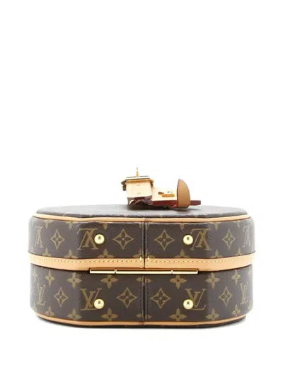 Pre-owned Louis Vuitton Petite Boite Chapeau Bag Monogram Canvas Crossbody Bag In Brown
