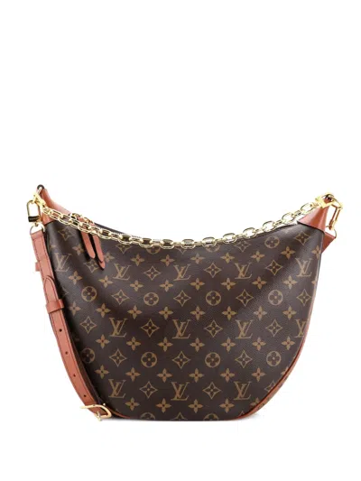 Pre-owned Louis Vuitton Loop Reverse Monogram Canvas Hobo Bag In Brown