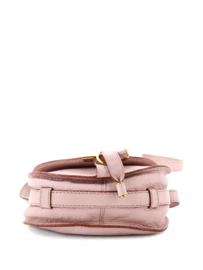 Pre-owned Chloé Marcie Leather Mini Crossbody Bag In Pink