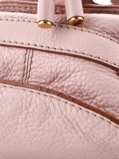 Pre-owned Chloé Marcie Leather Mini Crossbody Bag In Pink