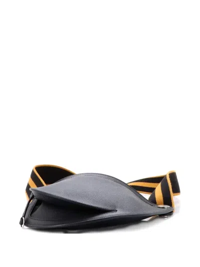 Pre-owned Hermes Petite Course Bag Epsom Belt Bag In Black